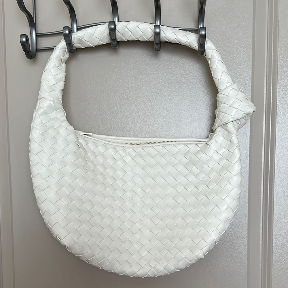 Target White Woven Hobo Bag with Slouchy Silhouette
